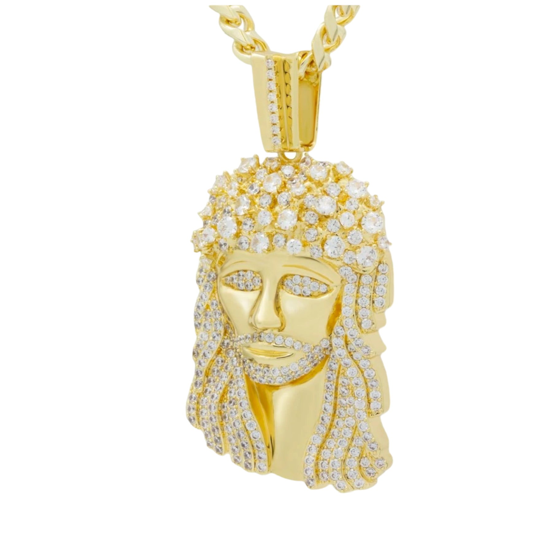 KING ICE: 14K Biggie Jesus Necklace